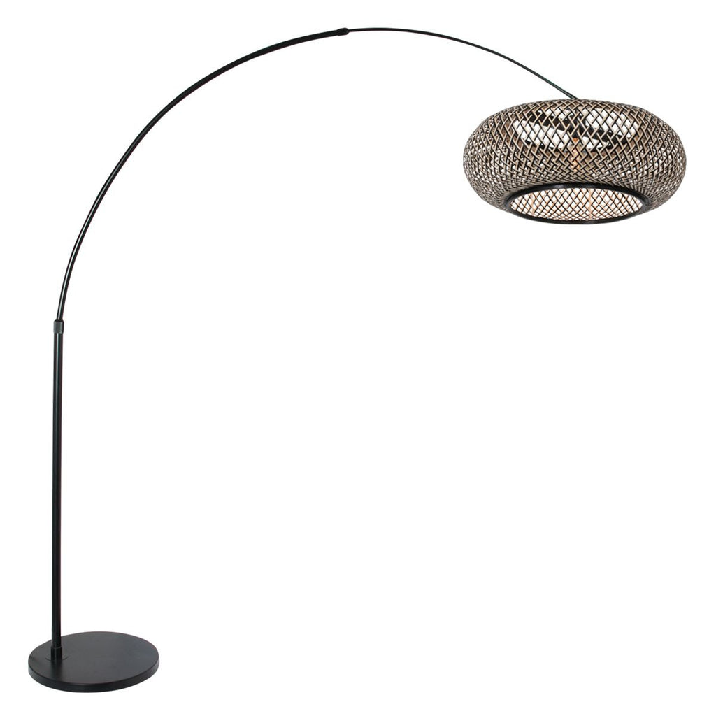 Vloerlamp Sparkled Light 7268ZW+K2001HS Zwart-Zwart/Bruin