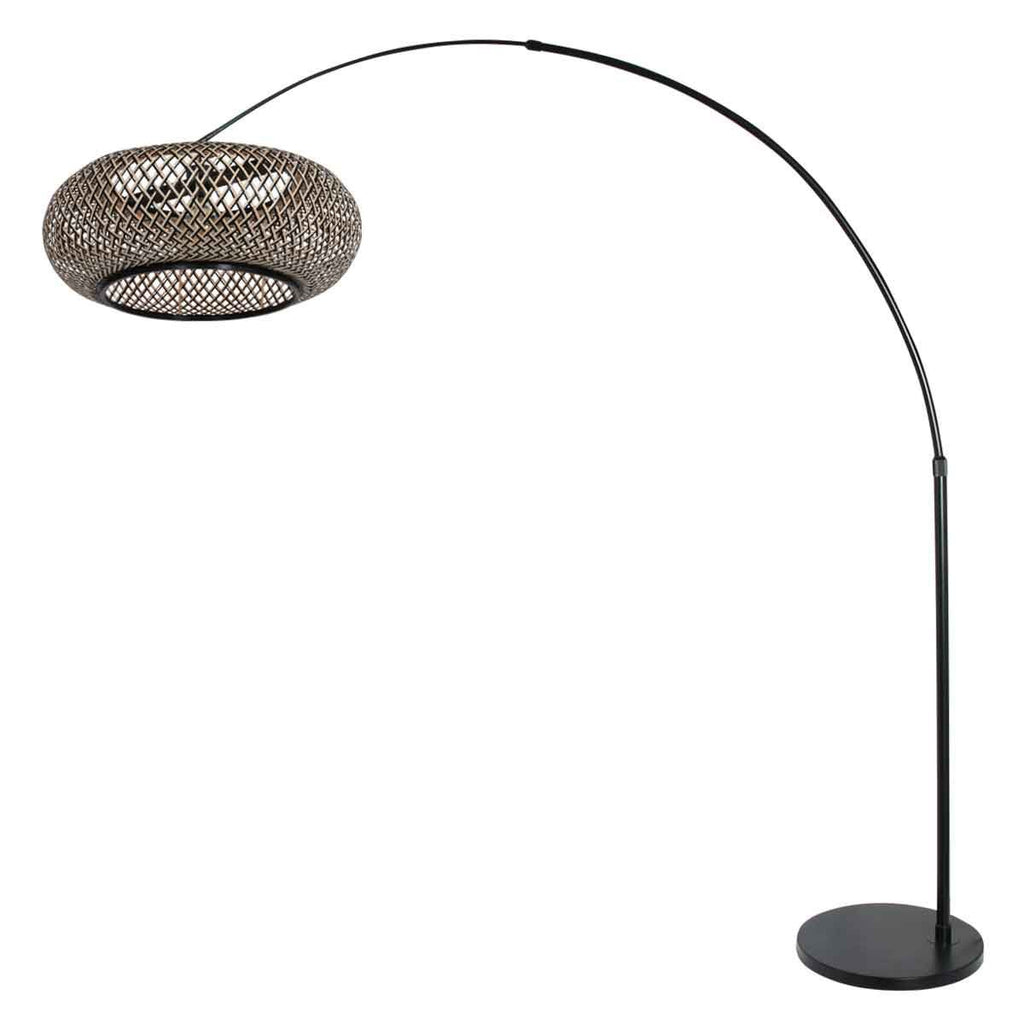 Vloerlamp Sparkled Light 7268ZW+K2001HS Zwart-Zwart/Bruin