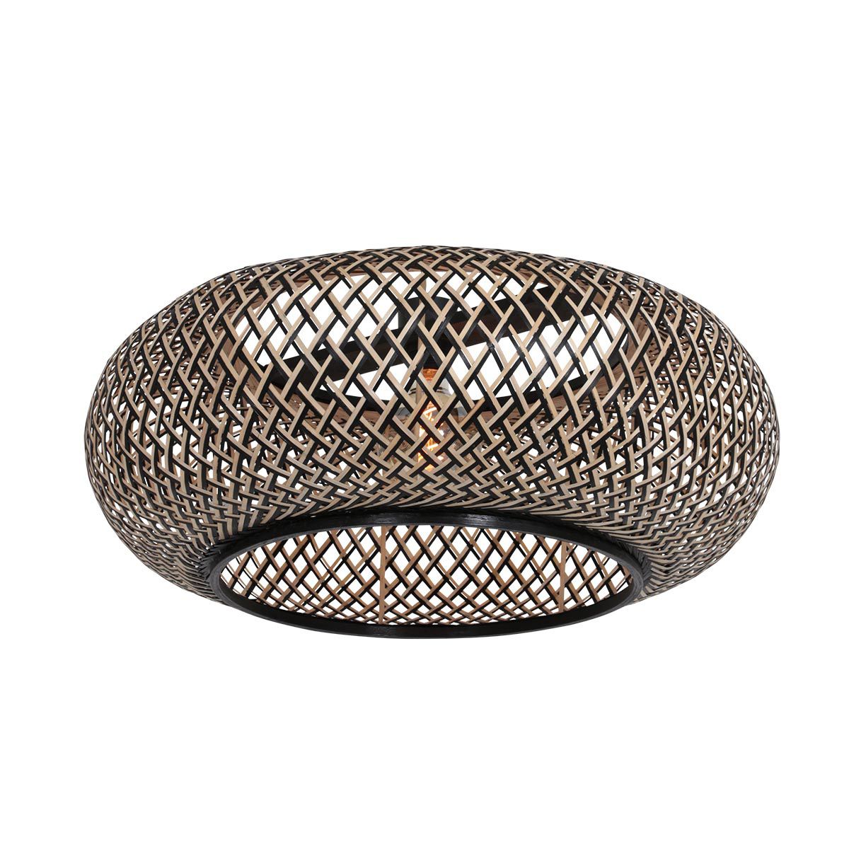 Vloerlamp Sparkled Light 7268ZW+K2001HS Zwart-Zwart/Bruin