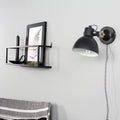 Zwarte stoere wandlamp Cera 7647ZW met kleine fitting E14