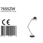 Tafellamp Davin 7655ZW Zwart met kleine fitting E14