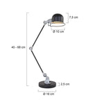 Tafellamp Davin 7655ZW Zwart met kleine fitting E14
