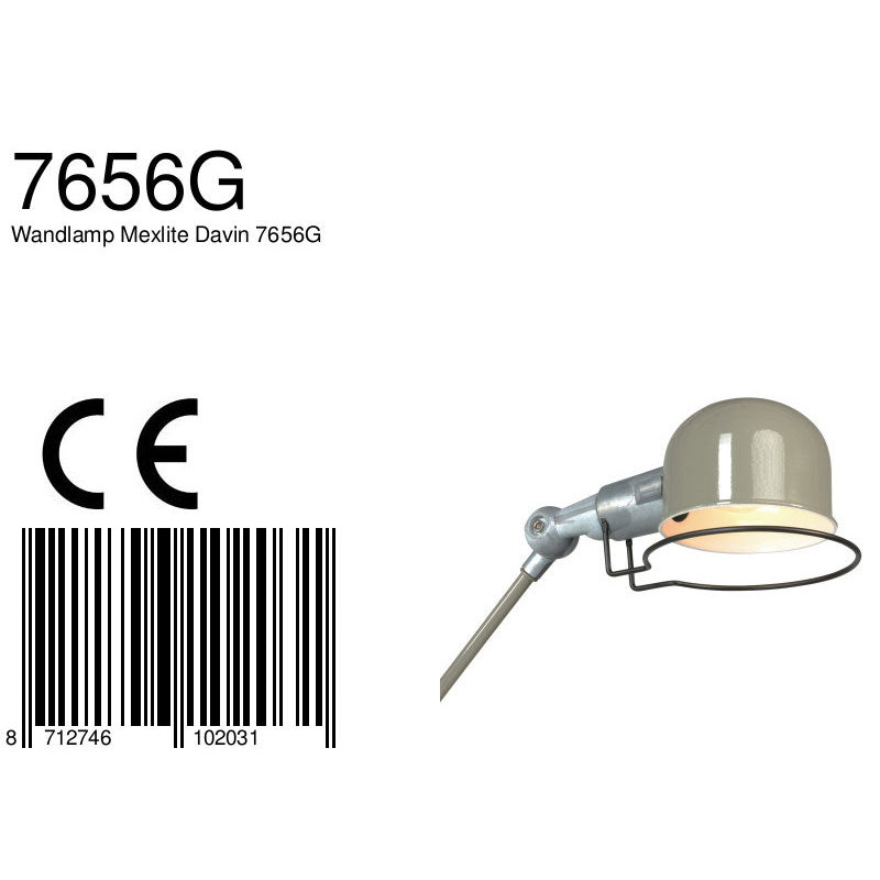 Wandlamp Davin 7656G Groen met kleine fitting E14