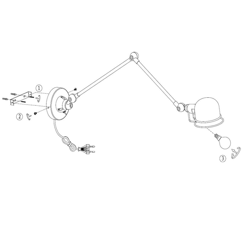 Wandlamp Davin 7656ZW Zwart met kleine fitting E14