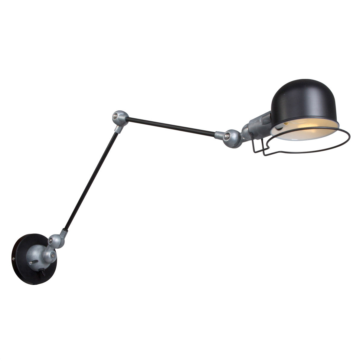 Wandlamp Davin 7656ZW Zwart met kleine fitting E14