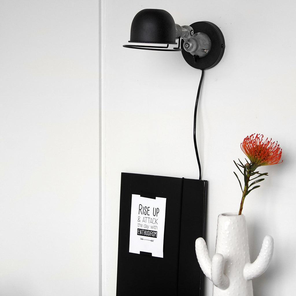 Wandlamp Davin 7657ZW Zwart met kleine fitting E14