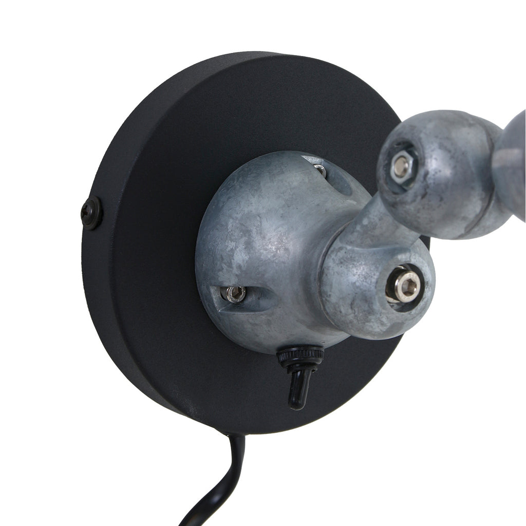 Wandlamp Davin 7657ZW Zwart met kleine fitting E14