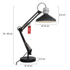 Tafellamp Zappa 7702ZW Zwart met schaararm en E14 fitting