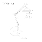 Tafellamp Zappa 7702ZW Zwart met schaararm en E14 fitting