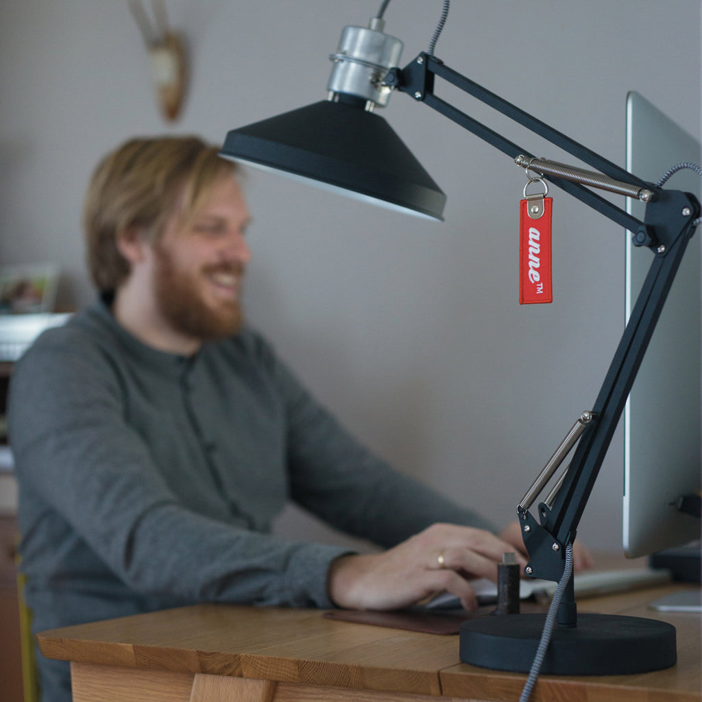 Tafellamp Zappa 7702ZW Zwart met schaararm en E14 fitting