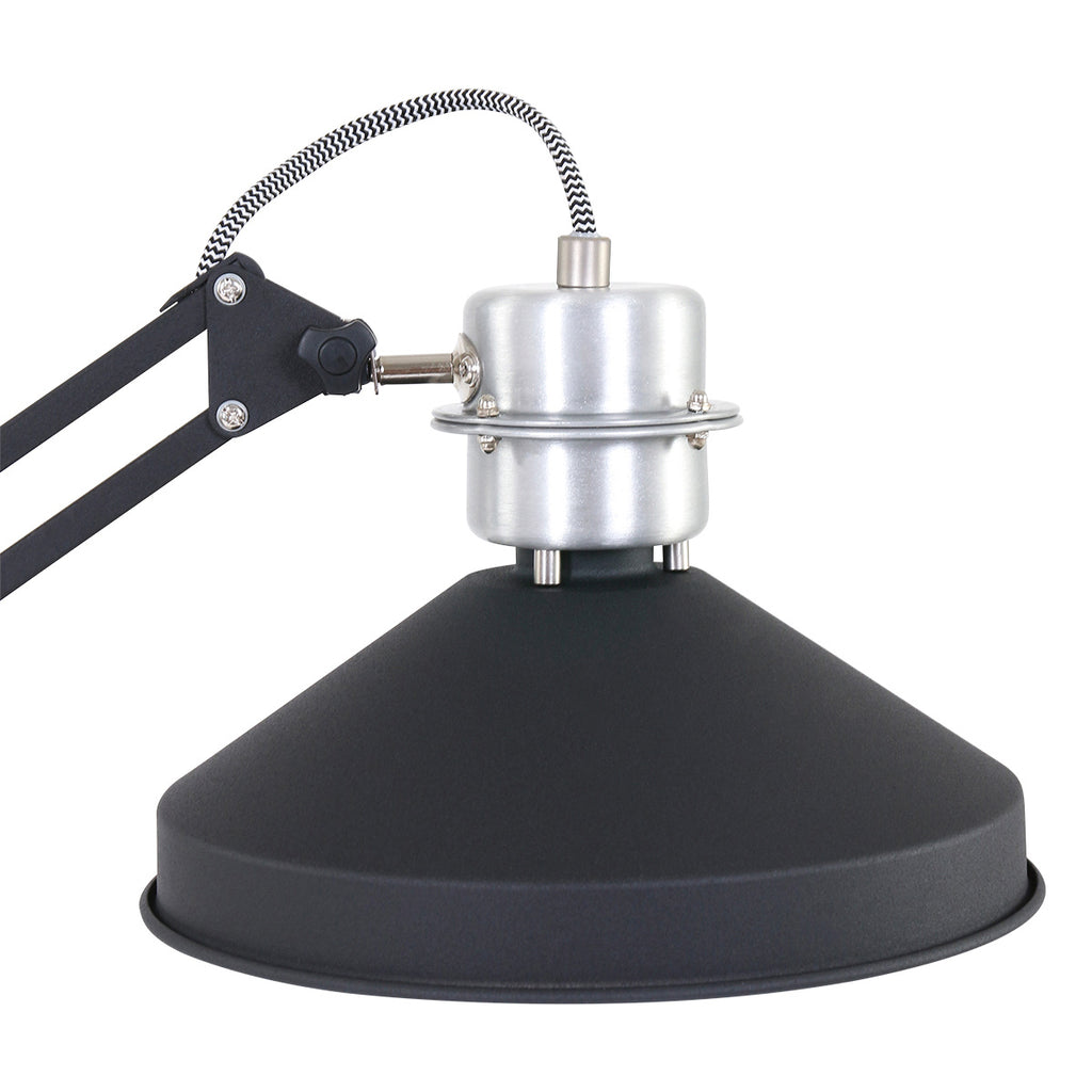 Tafellamp Zappa 7702ZW Zwart met schaararm en E14 fitting