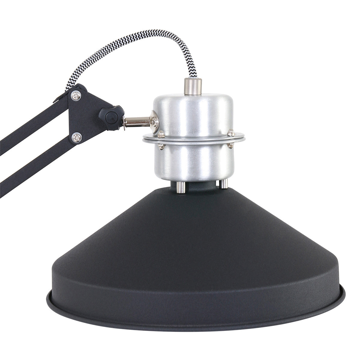 Tafellamp Zappa 7702ZW Zwart met schaararm en E14 fitting
