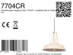 Crèmekleurige Hanglamp Eden 7704CR – Landelijke Stijl en Tijdloos Design