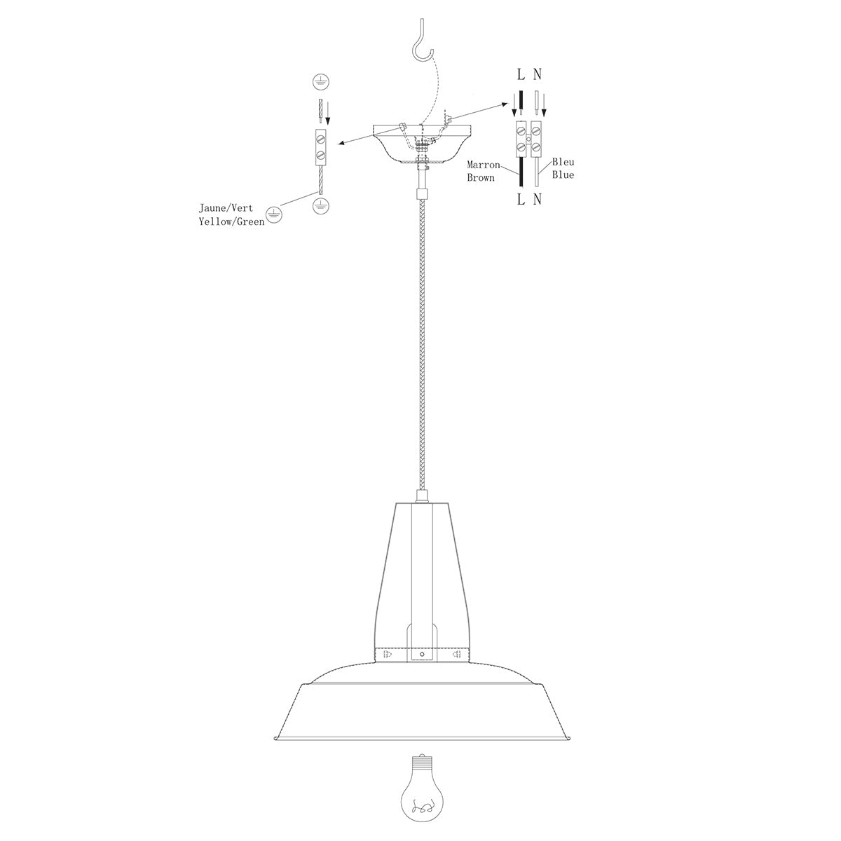 Grijze hanglamp Eden 7704GR E27 fitting