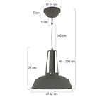 Grijze hanglamp Eden 7704GR E27 fitting