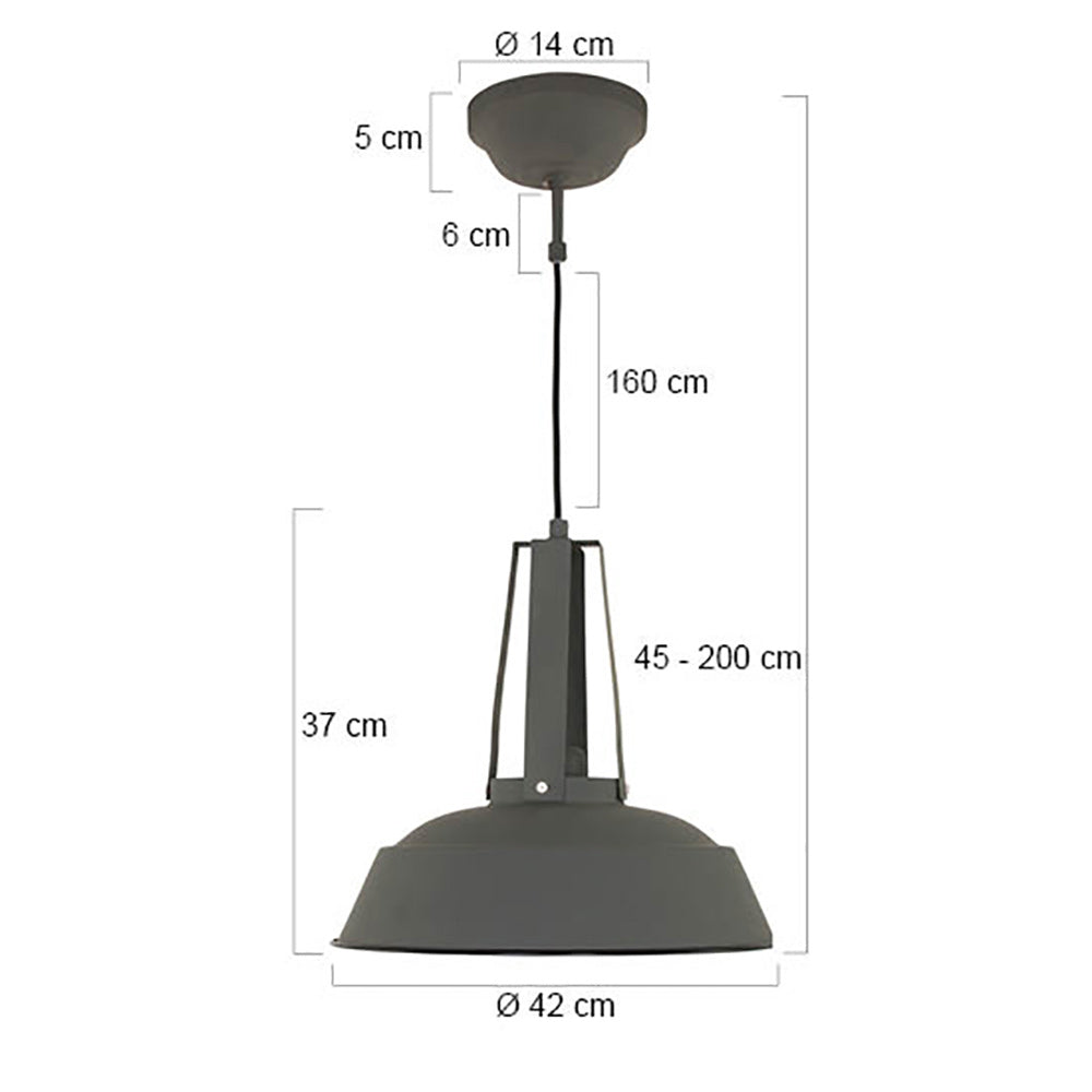 Grijze hanglamp Eden 7704GR E27 fitting