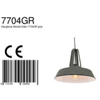 Grijze hanglamp Eden 7704GR E27 fitting