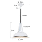 Hanglamp Eden 7704W Wit rond 42cm E27 fitting