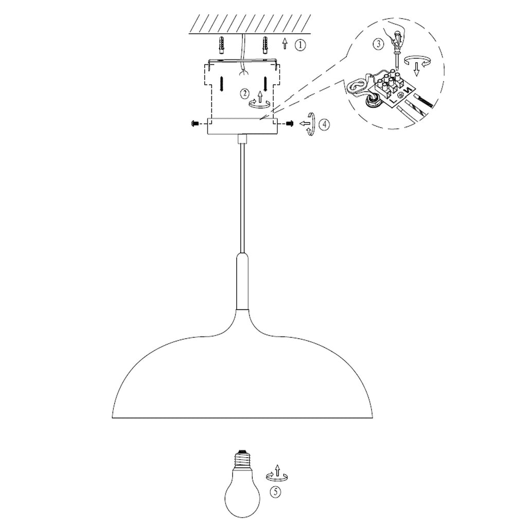 Witte Scandinavische hanglamp Bjorr 7731W Ø45cm