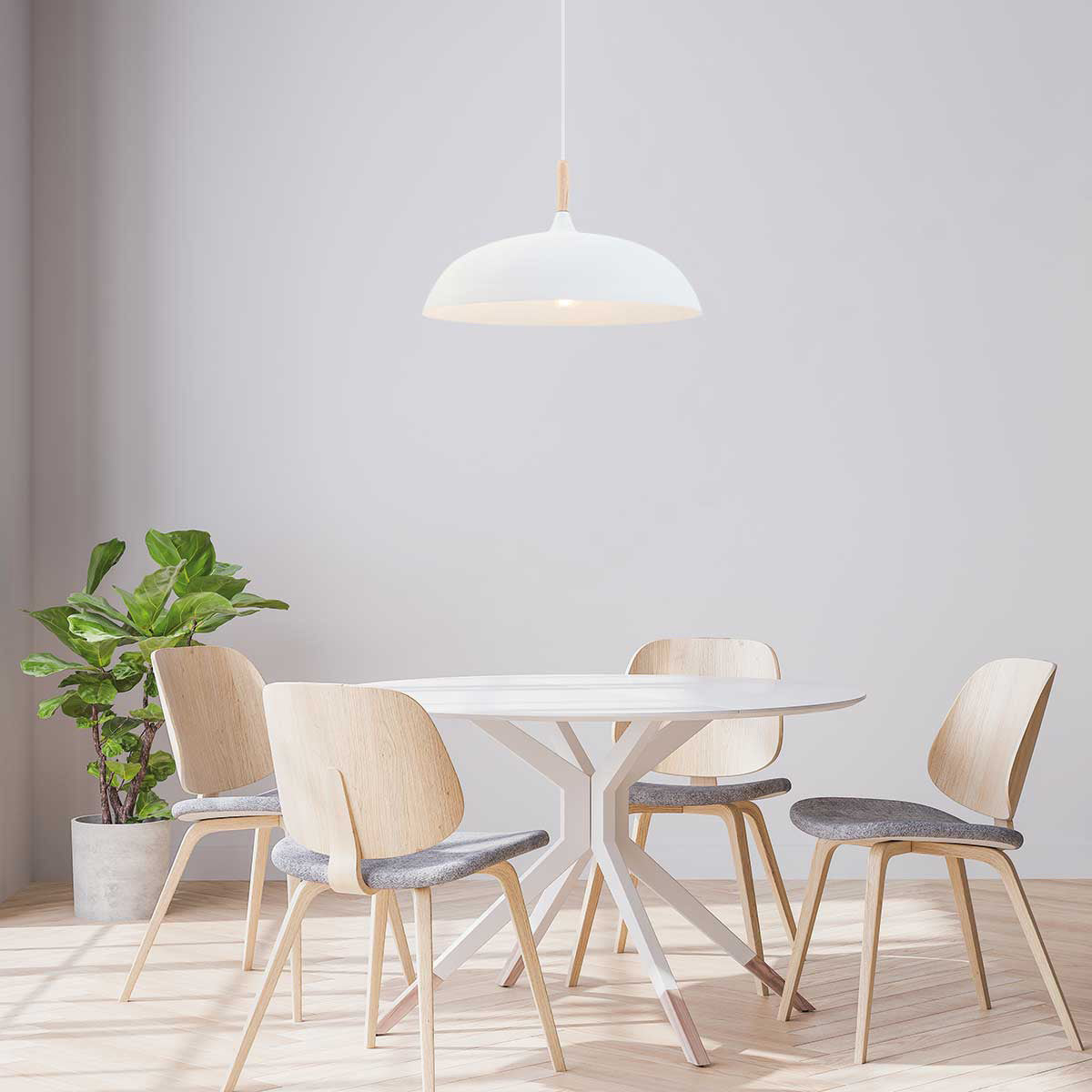 Witte Scandinavische hanglamp Bjorr 7731W Ø45cm