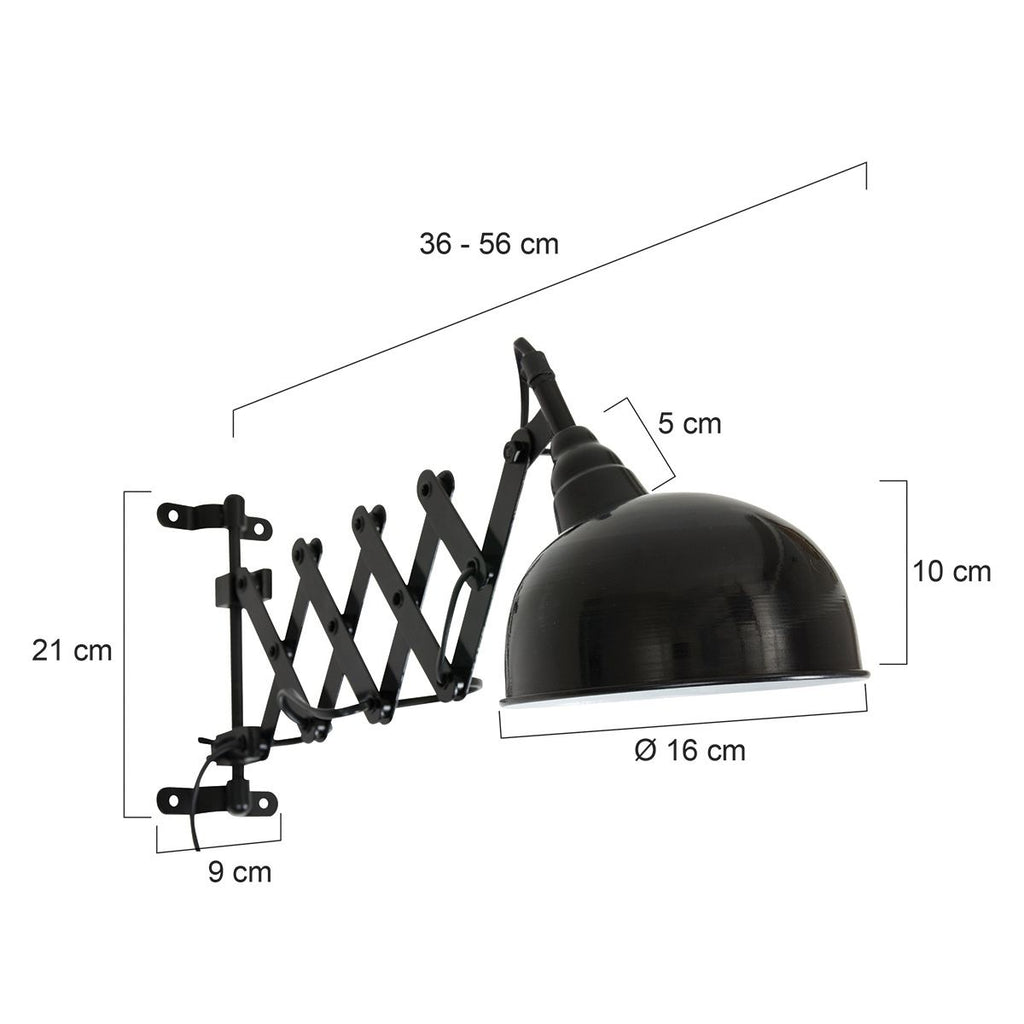 Wandlamp Yorkshire 7774 Zwart