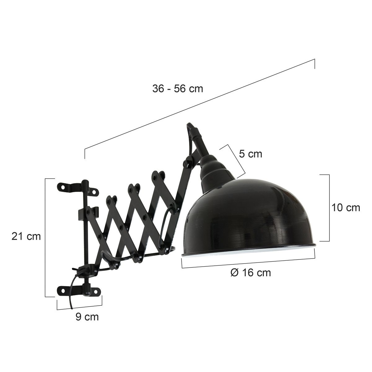 Wandlamp Yorkshire 7774 Zwart