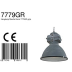 Grijze industriële hanglamp Densi 7779GR Ø47 cm