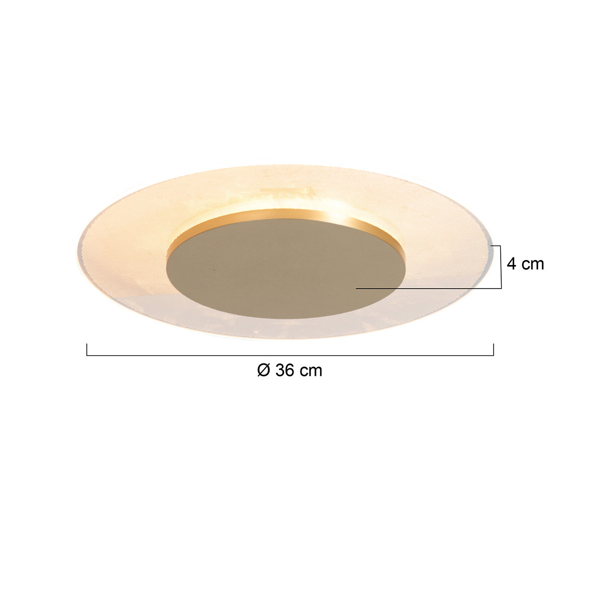 Plafondlamp Lido 7798GO goud/witte LED lamp Ø36 cm