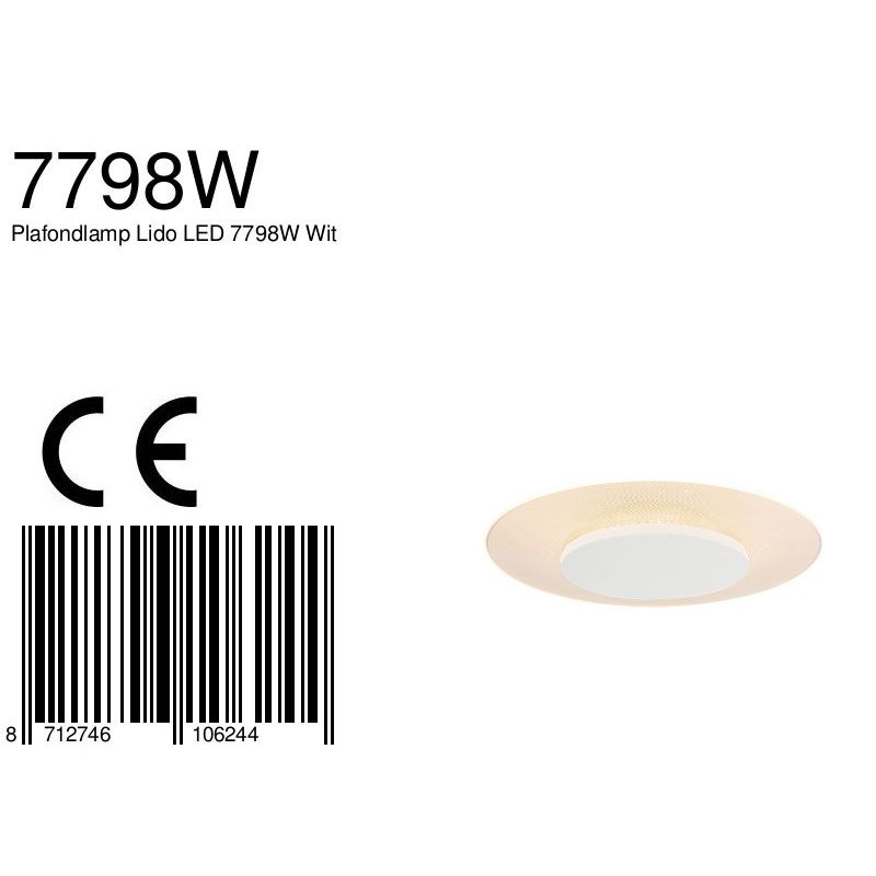Plafondlamp Ceiling & Wall 7798W Wit