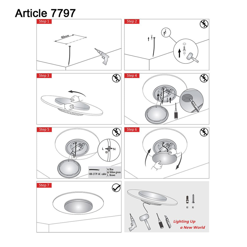 Plafondlamp Ceiling & Wall 7798W Wit