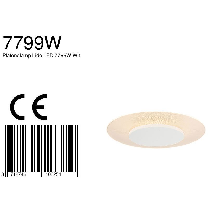 Plafondlamp Ceiling & Wall 7799W Wit