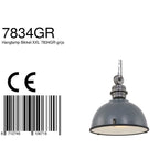 Hanglamp Bikkel XXL 7834GR grijs