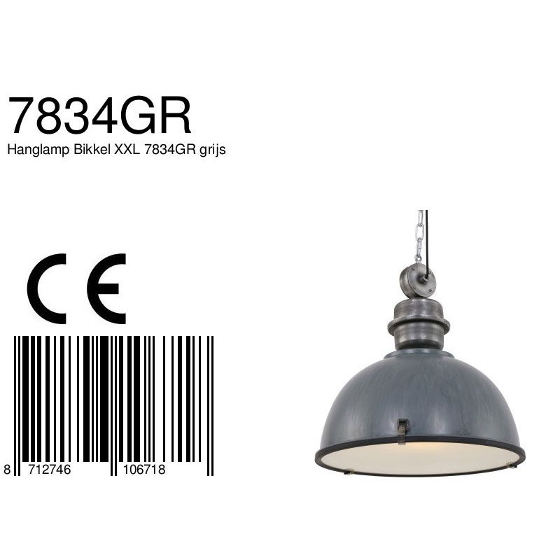 Hanglamp Bikkel XXL 7834GR grijs