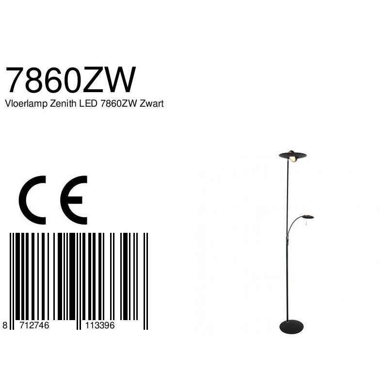 Vloerlamp Zenith 7860ZW Zwart