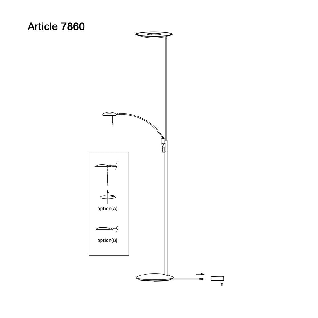Vloerlamp Zenith 7860ZW Zwart