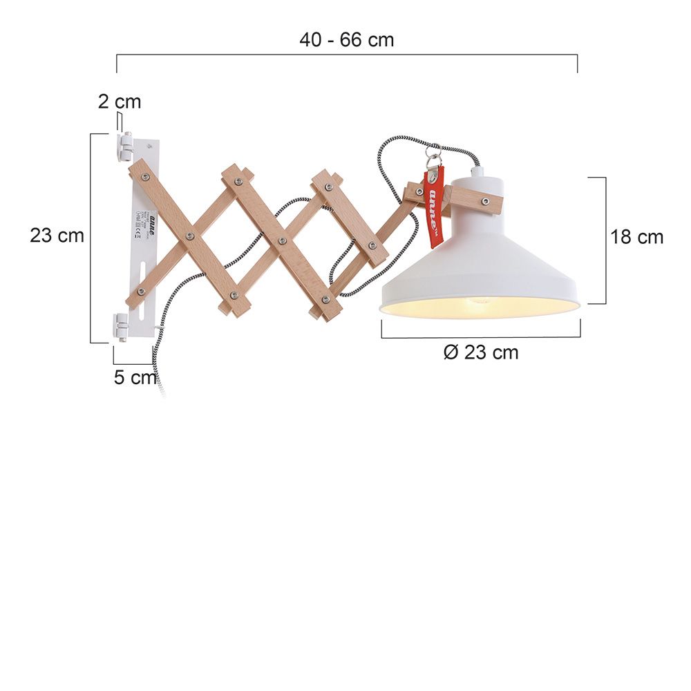 Schaarlamp Woody 7900BE Wit