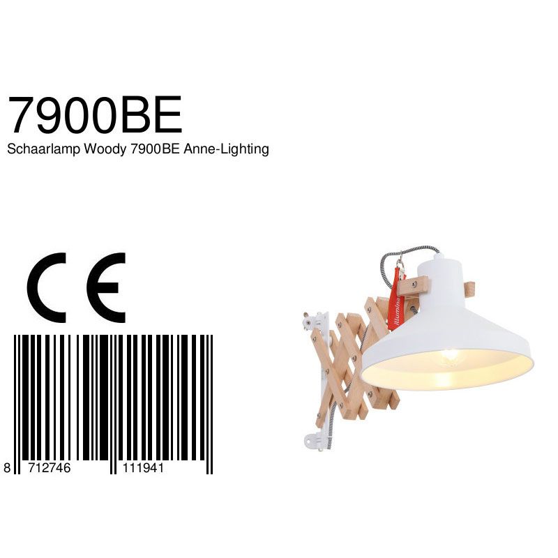 Schaarlamp Woody 7900BE Wit