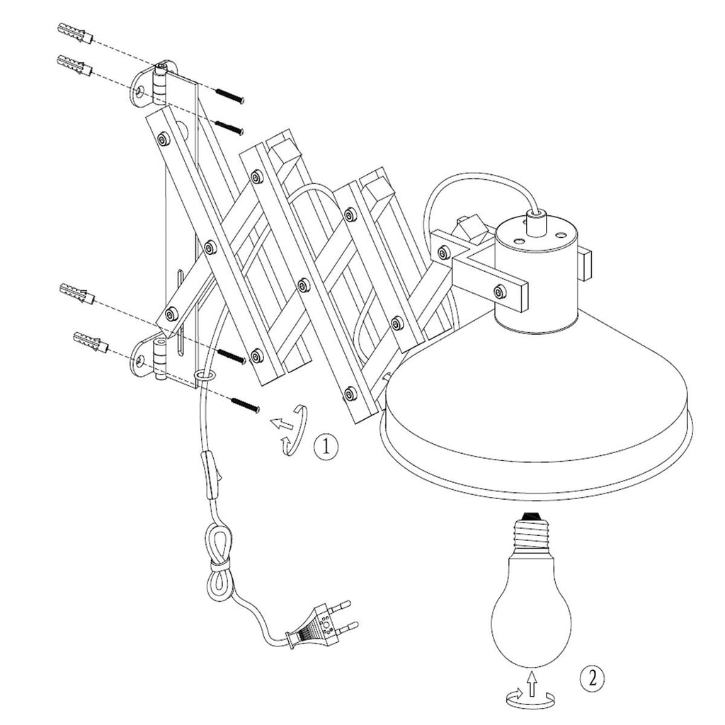 Schaarlamp Woody 7900BE Wit