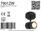 Plafondspot Natasja 7901ZW Zwart