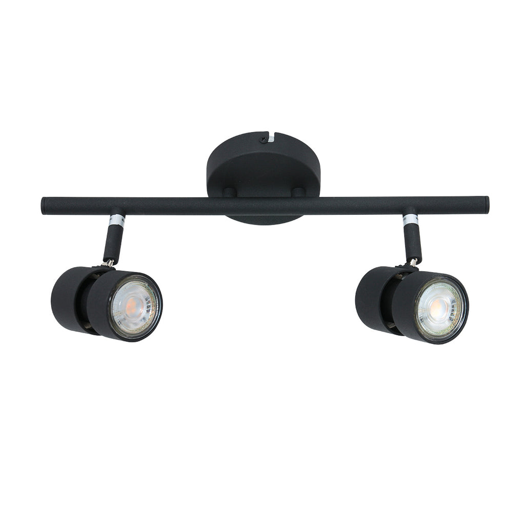 Spot Natasja 7902ZW zwarte 2-lichts spot met dimbaar GU10 licht