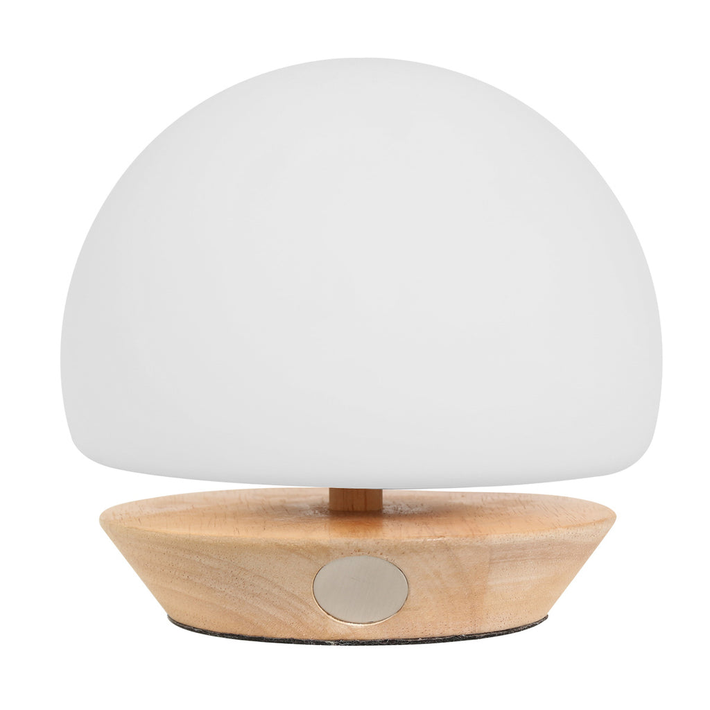 Tafellamp Ancilla 7932BE beuken met wit glas 3 stappen dimbaar