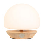 Tafellamp Ancilla 7932BE beuken met wit glas 3 stappen dimbaar