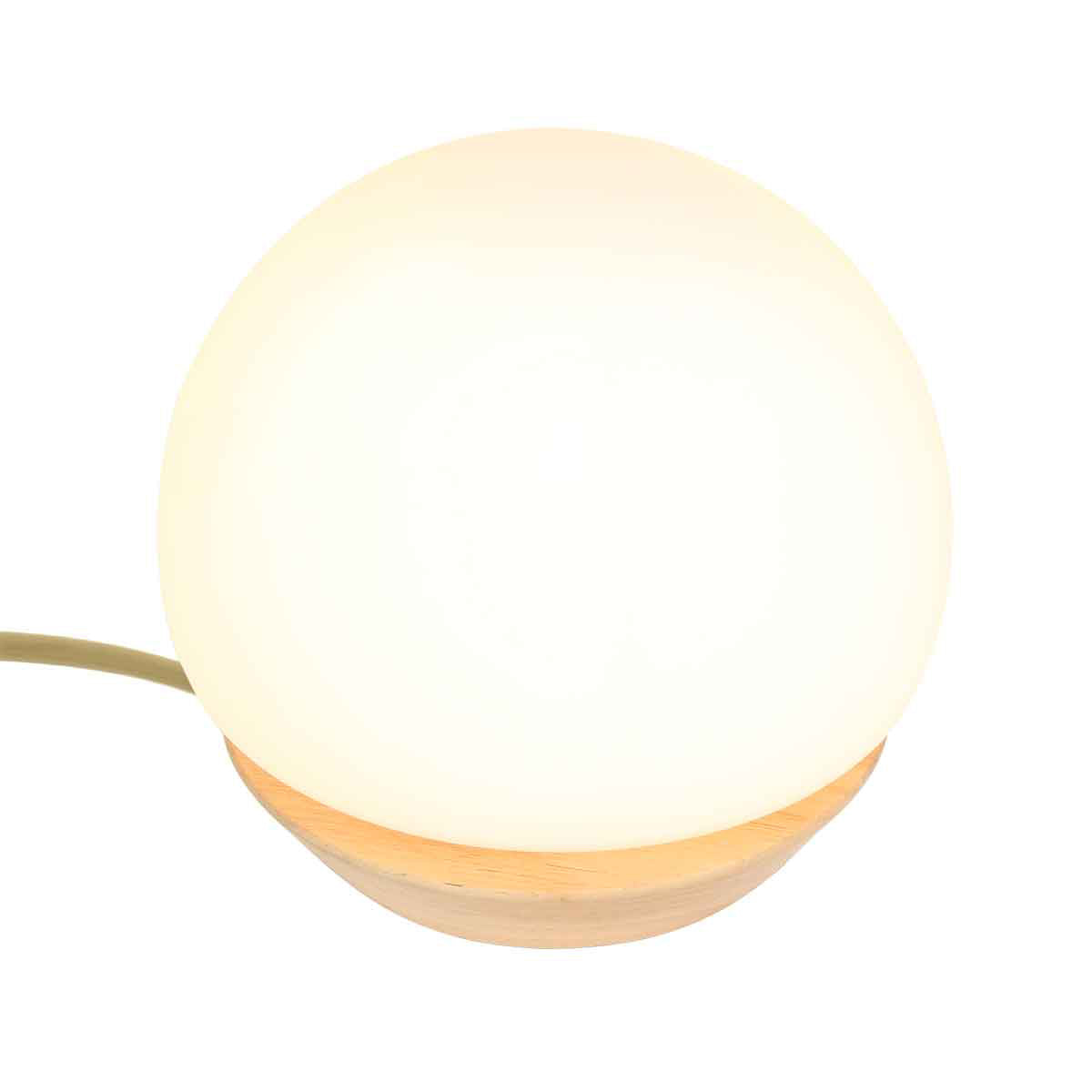 Tafellamp Ancilla 7932BE beuken met wit glas 3 stappen dimbaar