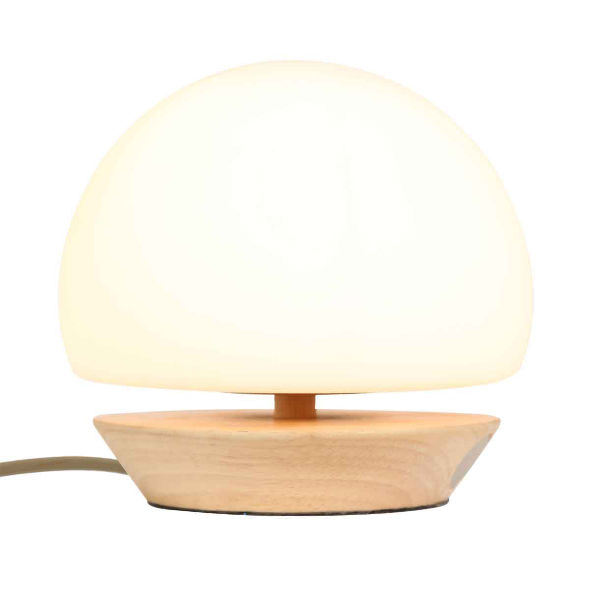 Tafellamp Ancilla 7932BE beuken met wit glas 3 stappen dimbaar