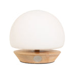 Tafellamp Ancilla 7932BE beuken met wit glas 3 stappen dimbaar