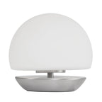 Tafellamp Ancilla 7932ST staal met wit glas en 3 stappen dimbaar