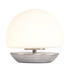 Tafellamp Ancilla 7932ST staal met wit glas en 3 stappen dimbaar