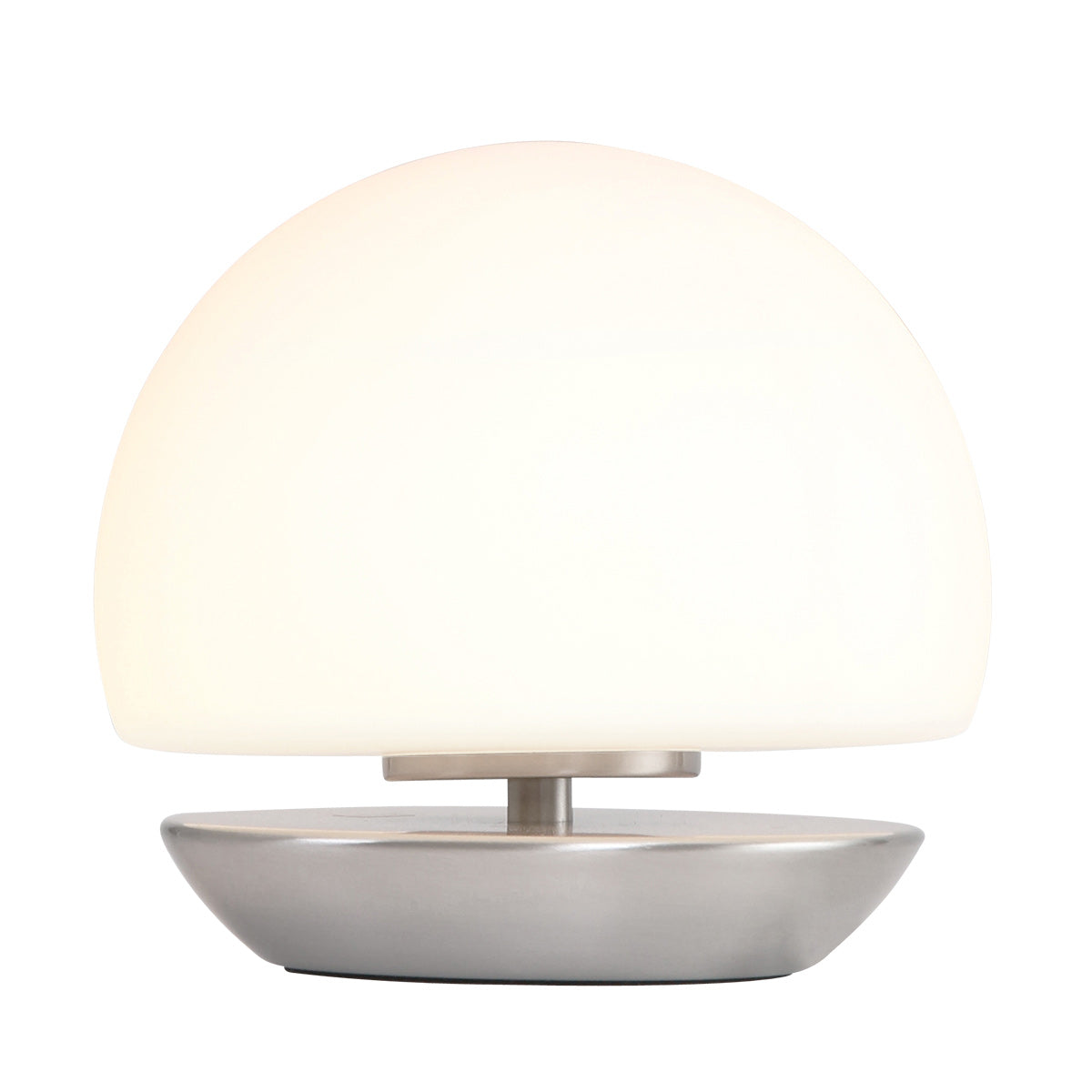 Tafellamp Ancilla 7932ST staal met wit glas en 3 stappen dimbaar