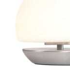 Tafellamp Ancilla 7932ST staal met wit glas en 3 stappen dimbaar