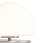 Tafellamp Ancilla 7932ST staal met wit glas en 3 stappen dimbaar